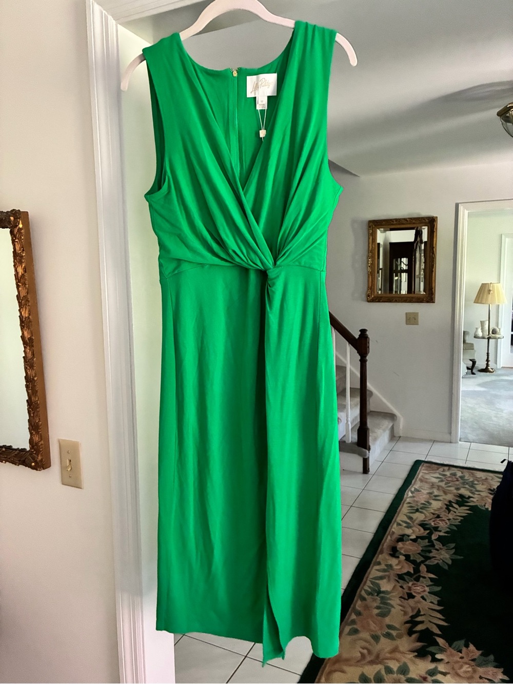 NWT Lilly Pulitzer Emerald Green Twist-Front Midi Dress